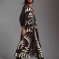 cross-border e-commerce european and american women's clothing: new summer collection - vintage-inspired printed lantern sleeve fashion v-neck dress