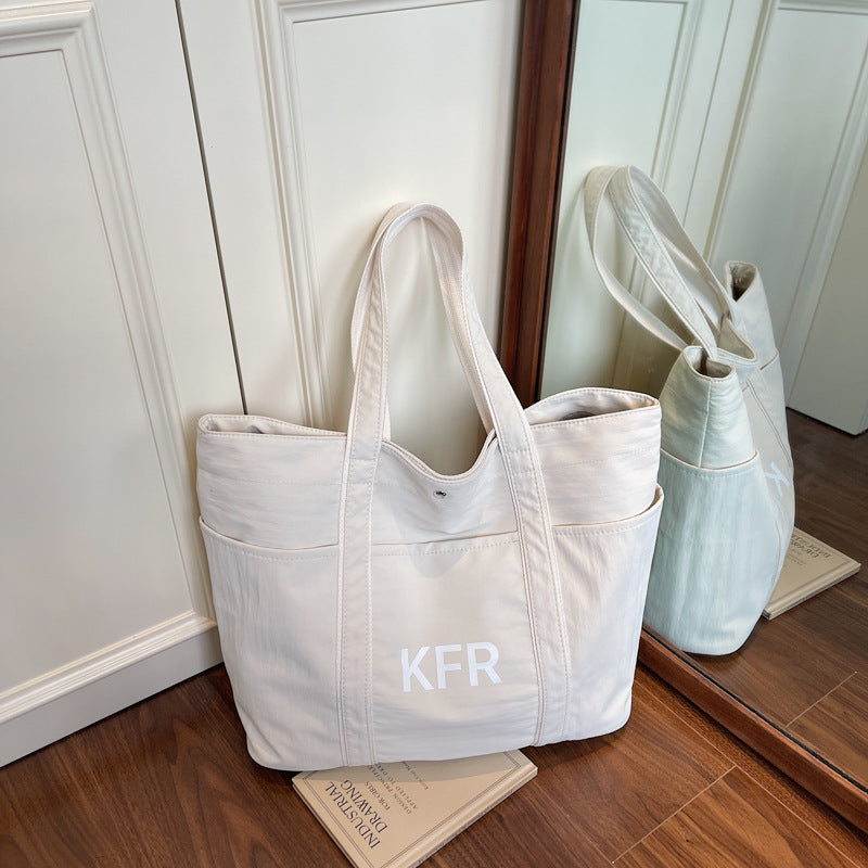 Cross-border canvas tote bag women's new large-capacity work commuting handbag fashion lazy style casual shoulder bag