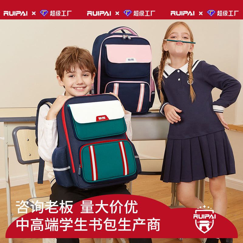 Primary school schoolbags for boys in grades 3 to 6, spine care and burden reduction, schoolbags for large-capacity children and girls, backpacks wholesale