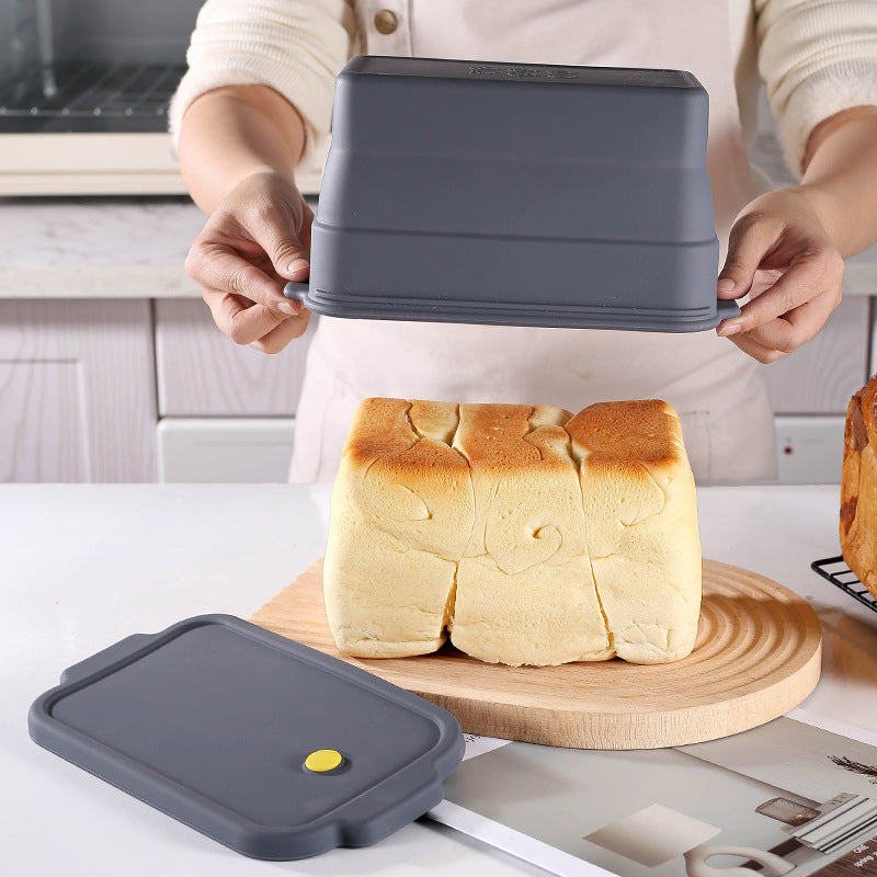 New in stock silicone two-tone toast pan baking cake mold - food grade colorful diy bread & cake mold