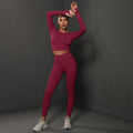 Ready-to-ship cross-border seamless peach lift butt lifting yoga set - women's two-piece activewear for running and fitness (us/eu style)