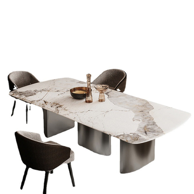 Italian light luxury sintered stone dining table - modern minimalist rectangular table for home use - small apartment nordic designer dining table