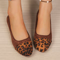 cross-border e-commerce plus size loafers for women, new spring collection, suede flat slip-ons, leopard print casual women's single shoes