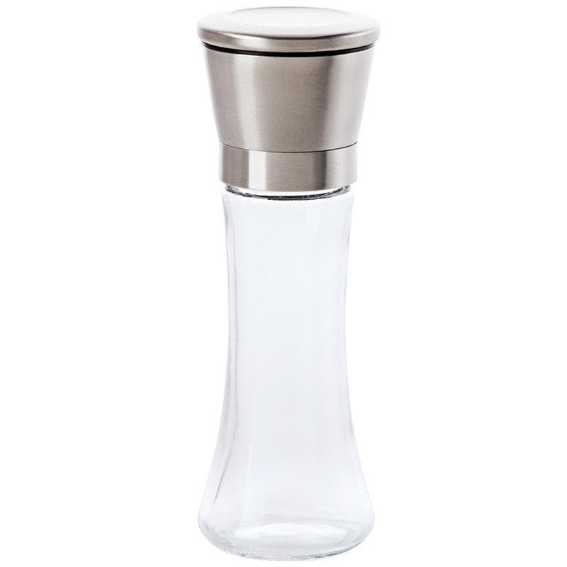 Cross-border 304 Stainless Steel Pepper Grinder Glass Pepper Pepper Coffee Grinder Manual Pepper Grinder Bottle