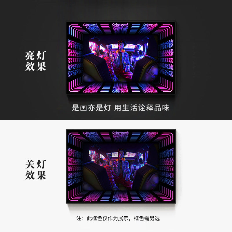 KTV box, private room, luminous hanging paintings, bar, pub, wall decoration painting, e-sports room, cyberpunk style mural