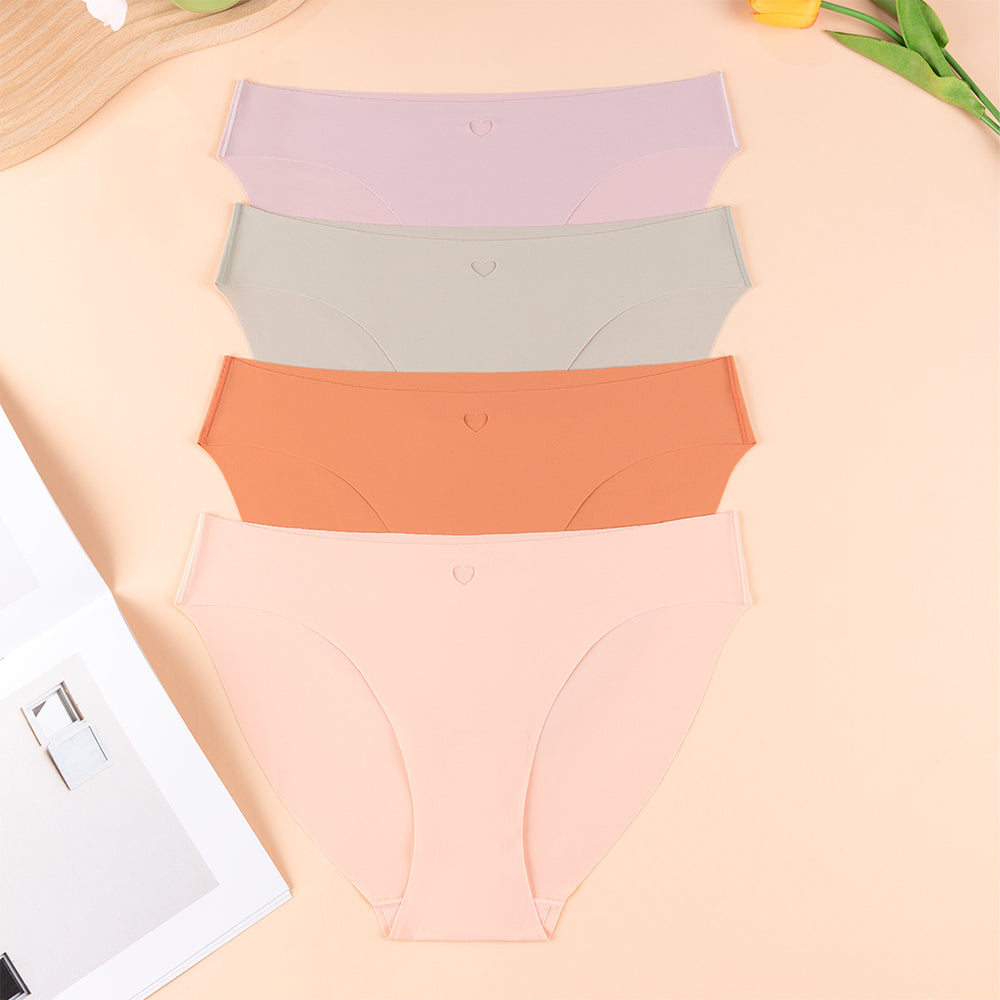 European and american sexy seamless fitness underwear women's low waist ice silk briefs pure cotton crotch breathable quick-drying sports underwear women
