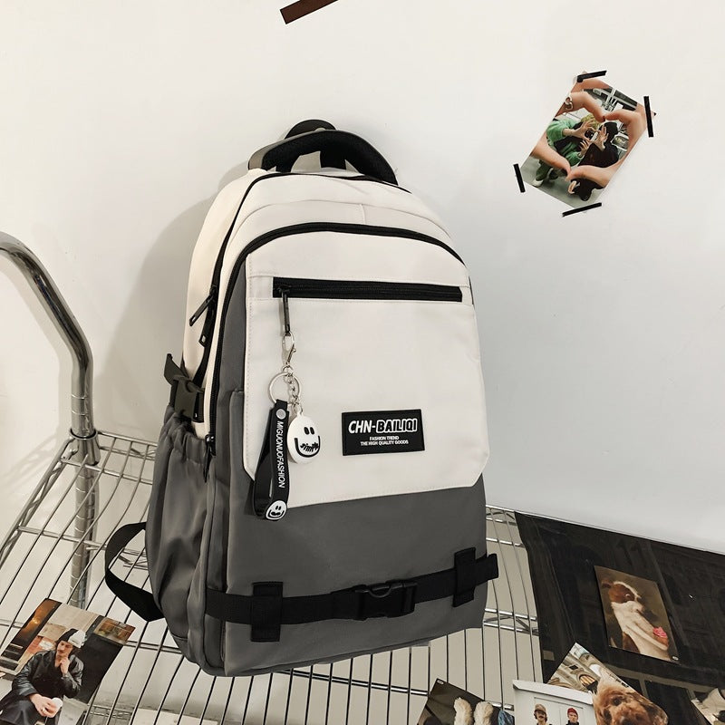 Japanese style backpack men's college student school bag lightweight outing hiking travel backpack women's easiest for match large capacity computer bag