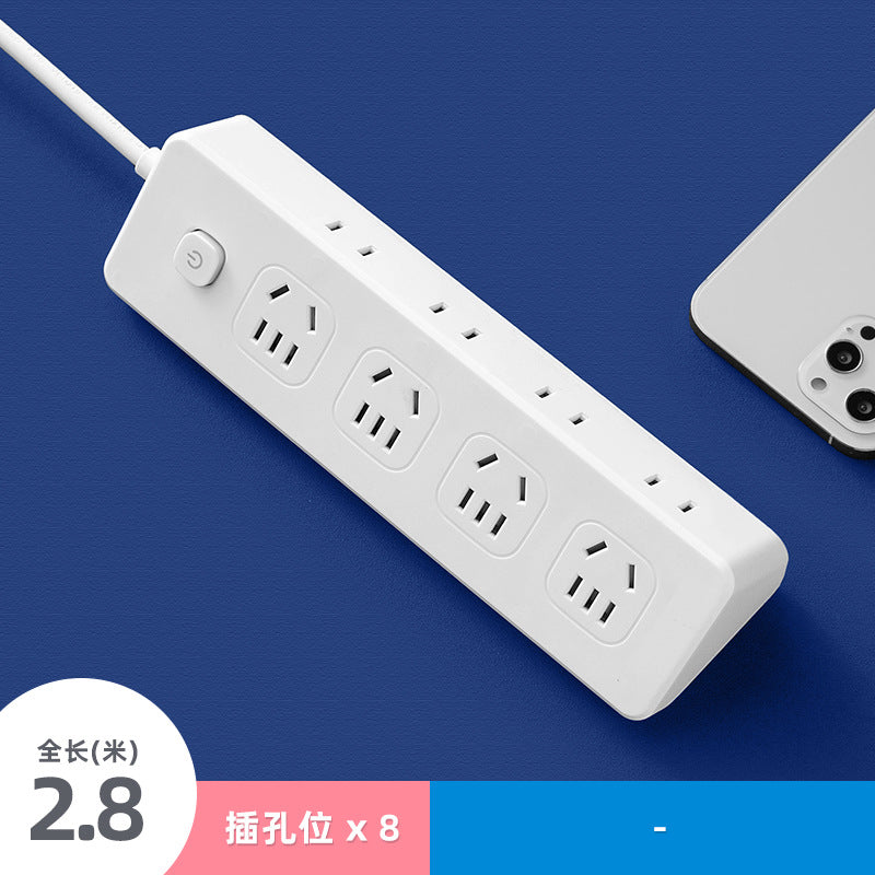 Side socket multi-function power strip with long cable usb plug-in board plug-in board for home student dormitory drag-in board