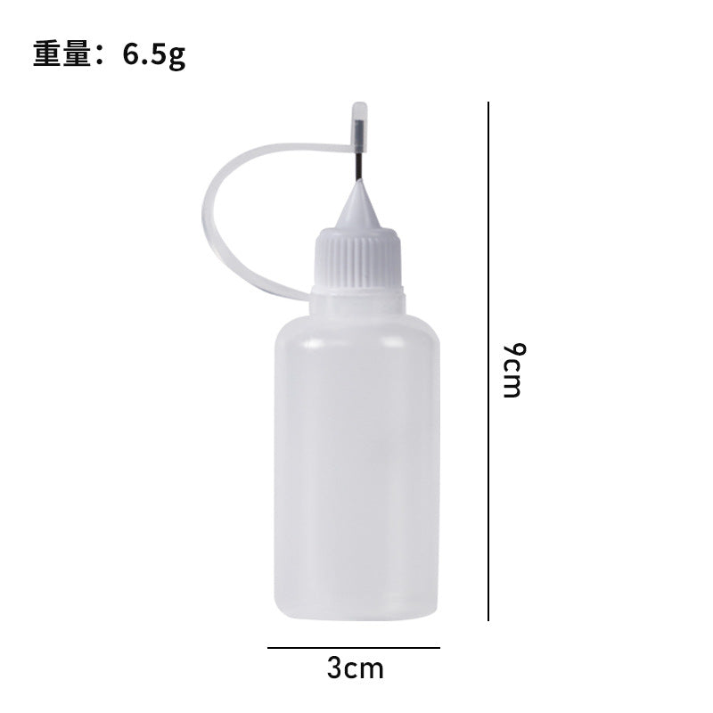 Dispensing bottle, needle bottle, pinhole bottle, tattoo pigment oil injection bottle, soft fat caulking glue bottle, squeezable pointed mouth bottle