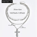 European and american cross-border jewelry: fashionable, light luxury, full diamond cross pendant necklace, multi-layered punk minimalist choker