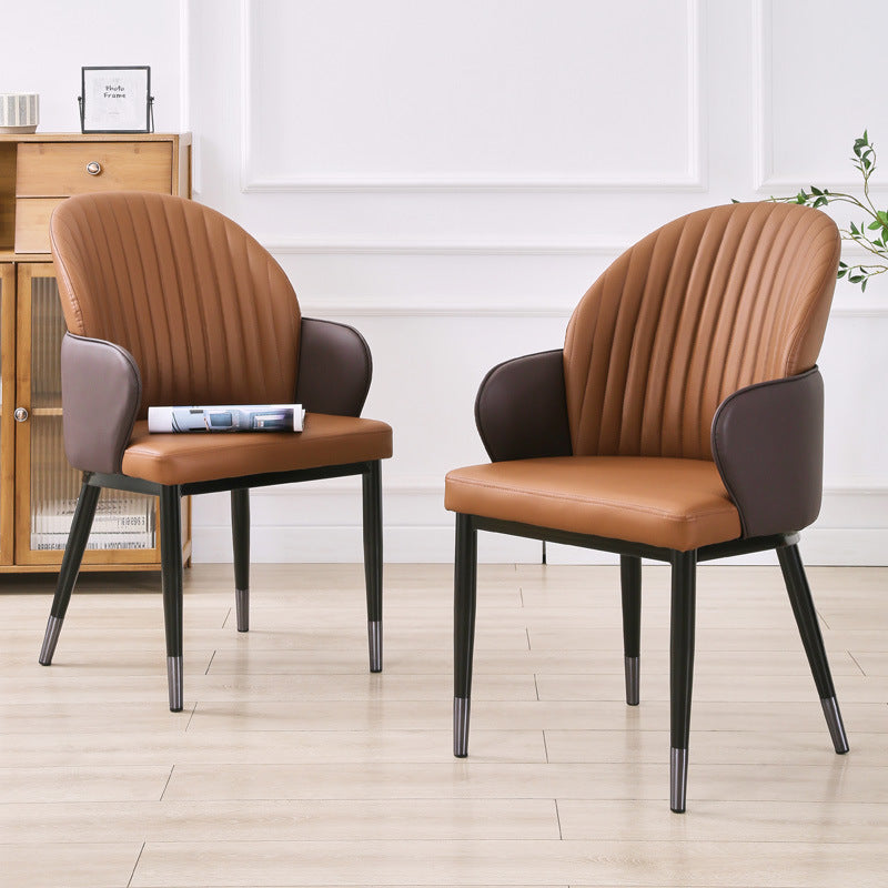 Accessible luxury metal classy backrest chair modern casual hotel lobby club negotiation chair new arrival hardware dining chair
