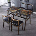 Retro dining table and chairs, hotel canteen, restaurant table, noodle shop, snack bar, barbecue hot pot restaurant, fast food table and chair combination