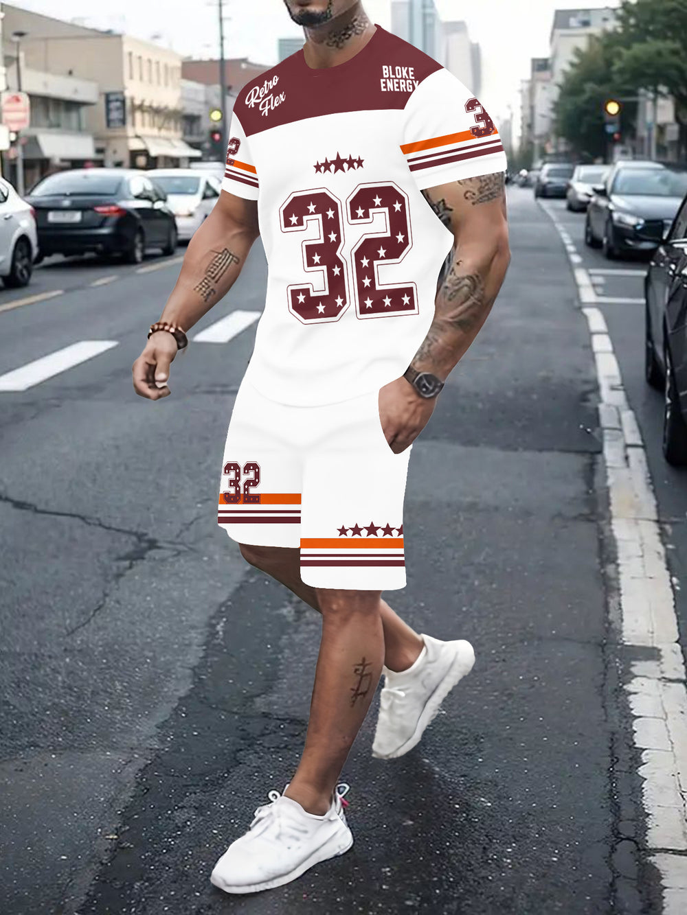 Men's casual sports set - short sleeve & shorts - summer hot seller - cross-border fashion - two-piece leisure outfit