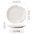 11inch shallow plate-blue and white dots