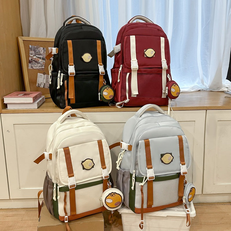 New fruit party large capacity backpack for girls, junior high school students, cute and unique design, laptop backpack