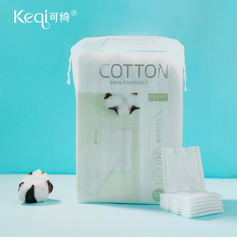Keqi disposable makeup cotton pads, dual-action cotton pads, 120 count, thick dual-action makeup remover pads for face