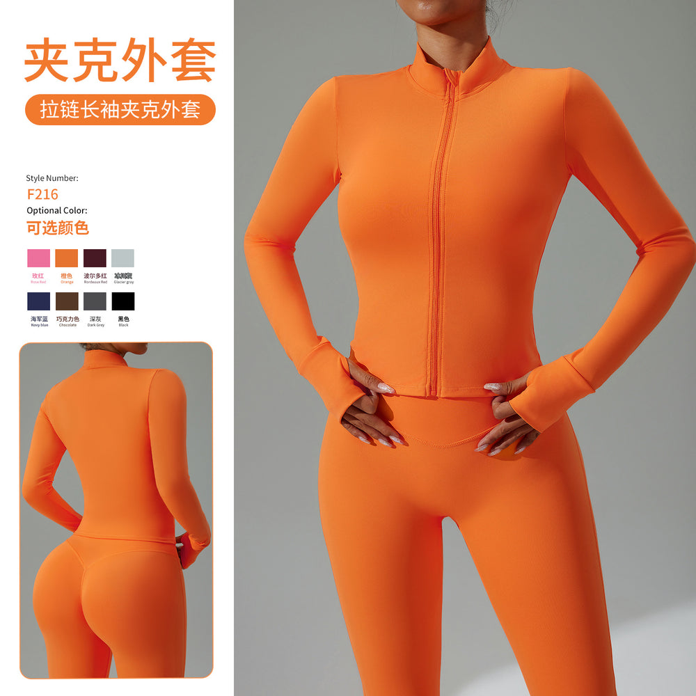 Lulu zip-up compression long sleeve yoga top women's running fitness jacket cloud feel breathable activewear top