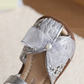 Vancahao kids' woven closed-toe sandals,  summer new korean style bowknot girls' princess beach sandals
