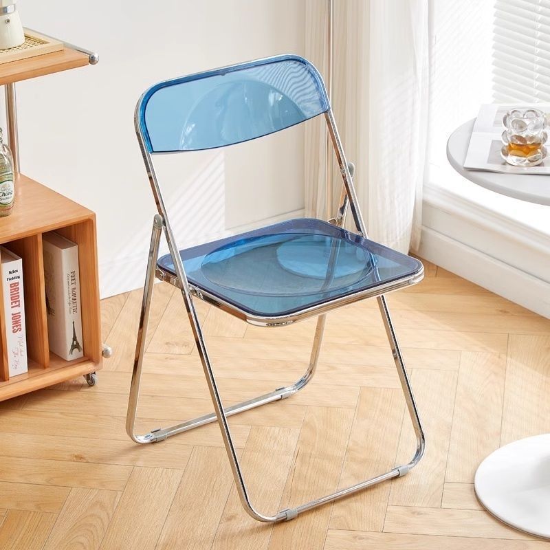 Transparent acrylic chair folding chair simple portable photo folding stool ins style popular makeup chair for home