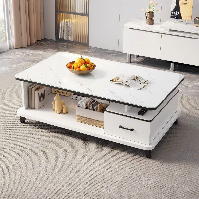 Modern minimalist tv stand for living room, compact home, floor-standing extendable 2025 new style coffee table and tv cabinet combination