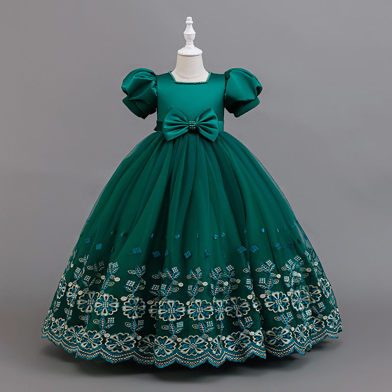 export girls' dress - lace & mesh panel, mid-to-large size, ready-to-ship, dropshipping available