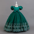 Export-quality girls' satin lace patchwork princess dress - new arrival for girls' banquets and parties - in stock