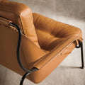 Italian light luxury leather single sofa chair, industrial style casual chair, orange living room designer single chair, negotiation chair