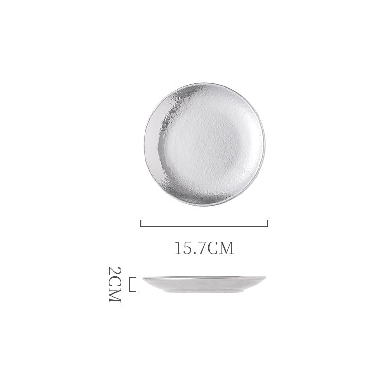 Insaccessible luxury ceramic western dinner plate retro ceramic restaurant for home shallow plate japanese ceramic good-looking dish plate