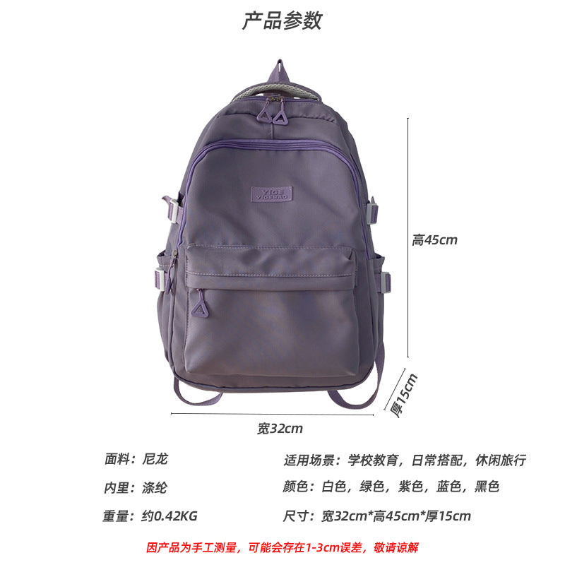 Cross-border hot-selling casual backpack nylon fabric wear-resistant large-capacity student schoolbag versatile backpack printed logo