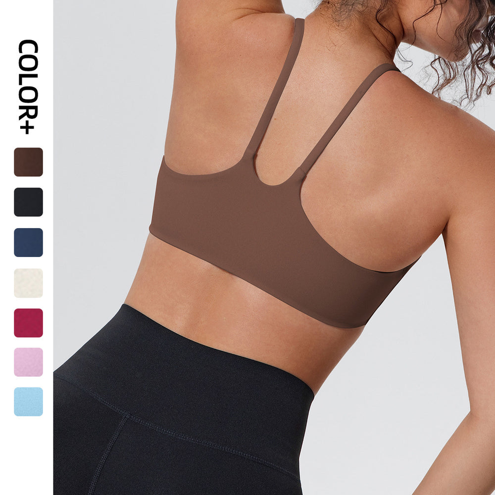 New arrival cross-border pure color double-sided nylon tight push-up back sports intimates running fitness yoga clothes suspenders for women