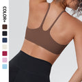 New arrival cross-border pure color double-sided nylon tight push-up back sports intimates running fitness yoga clothes suspenders for women