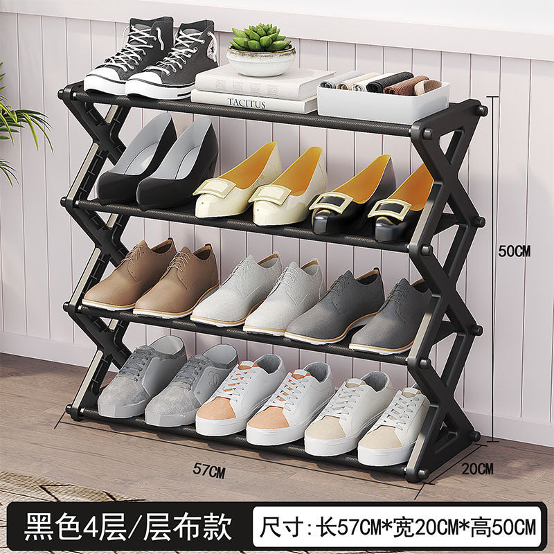 Shoe rack for home balcony storage rack dormitory x-shaped assembled shoe cabinet shoe rack multi-layer simple shoe rack