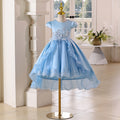 Amazon in stock girls' children's dress satin children's day tail runway princess dress girls' dress cross-border children's clothing