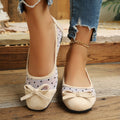 Exportplus sizewave point mesh fairy shoes work clothing style bows american soft bottom shallow mouth breathable daily flats