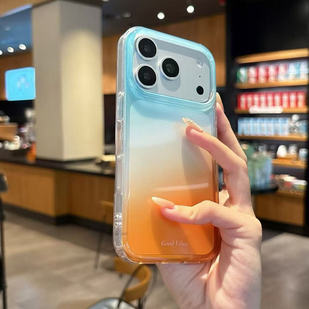 iphone 17 pro phone case, featuring a gradient tie-dye design, double-layer imd construction, and a new apple 15 drop-proof protective cover