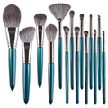 14-piece makeup brush set with wooden handles - soft fiber bristles, beginner-friendly, complete beauty tool kit, includes eyeshadow, detail, and blending brushes
