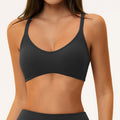 European and american sports bra women's butter fabric collar cross beautiful back outwear pilates thin shoulder strap yoga intimates5560