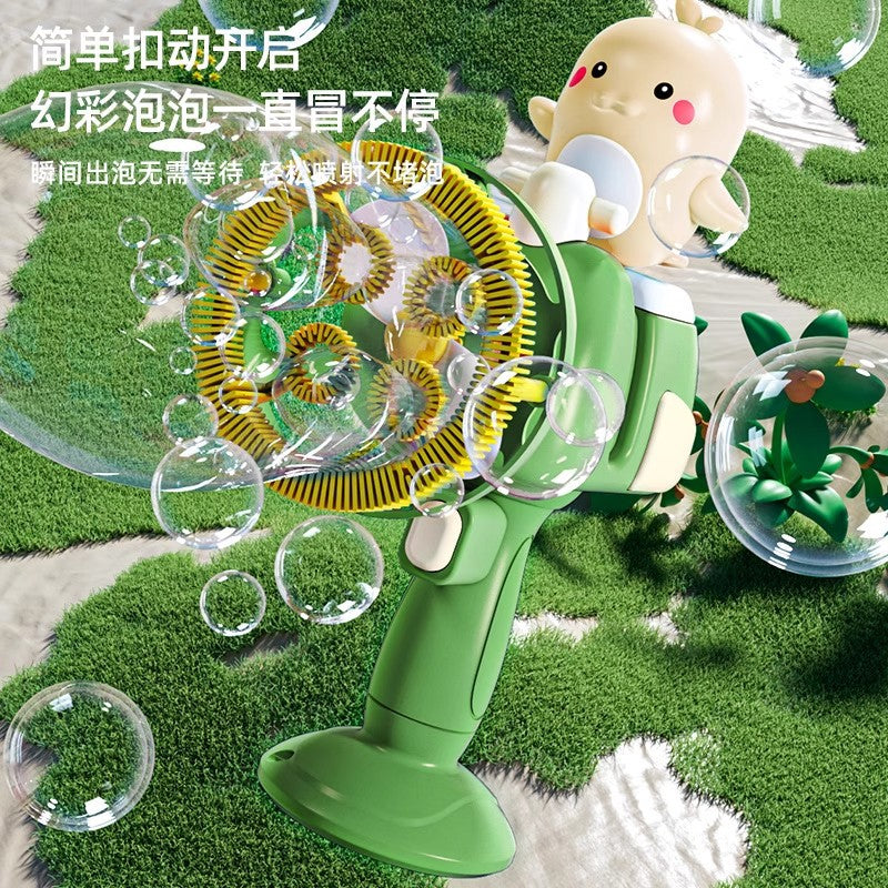 New electric bubble machine with multiple bubble nozzles - fully automatic, handheld bubble gun toy for fun and games!