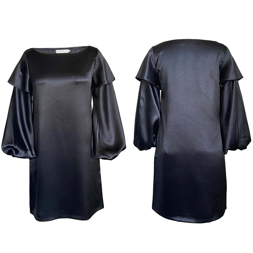 D3075  autumn plus size fashion women's loose puff sleeve european and american african mom dress cross-border dress
