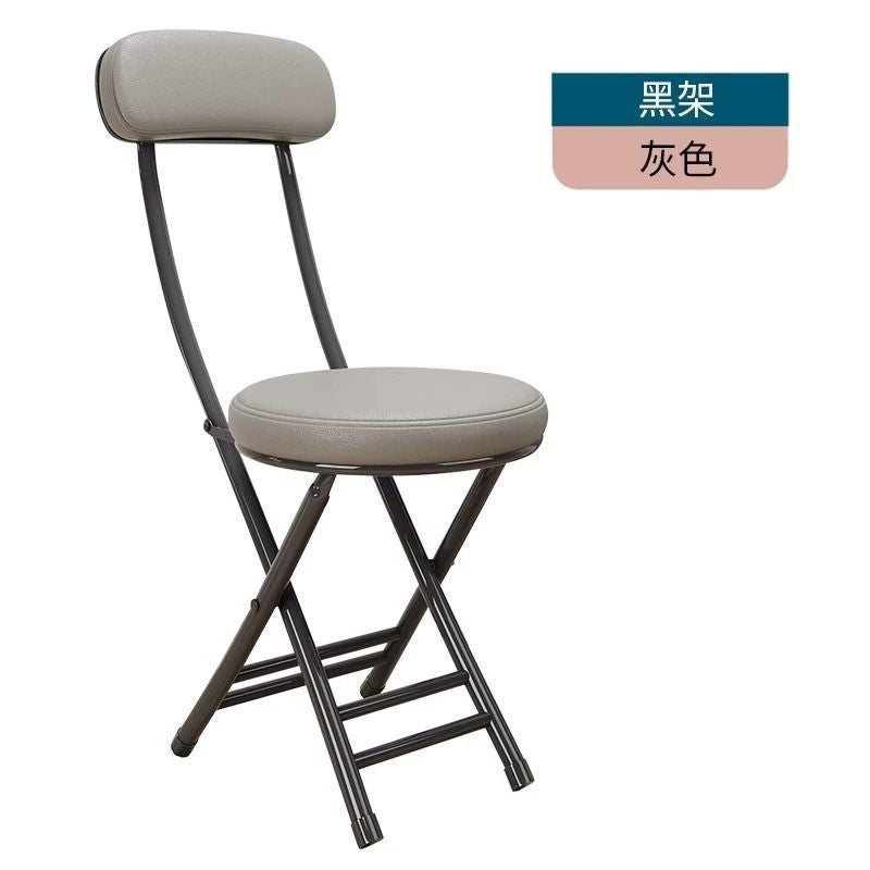 Folding chair - portable dining chair for home, dorm room, balcony, and leisure - space-saving, simple folding back chair