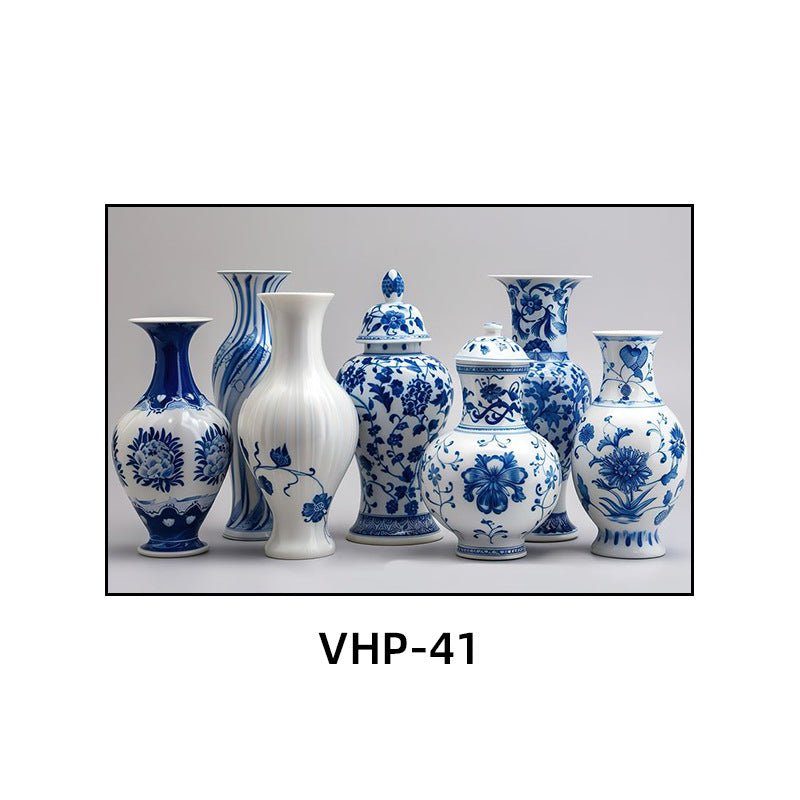 Blue and white porcelain decorative painting vase porcelain ceramic new Chinese style living room hanging painting hotel hotel restaurant box Chinese style