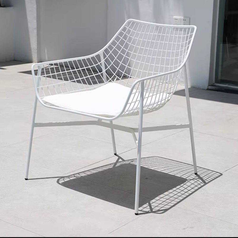 Outdoor table and chair set - rustic iron patio furniture for balconies, commercial use, open-air tea and beverage shops, and casual seating