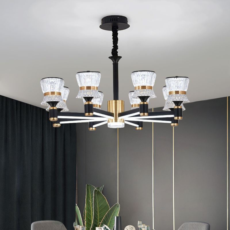 Living room lamp chandelier modern casualaccessible luxury aluminum chandelier bedroom dining room lamp arm luminous elegant dustproof