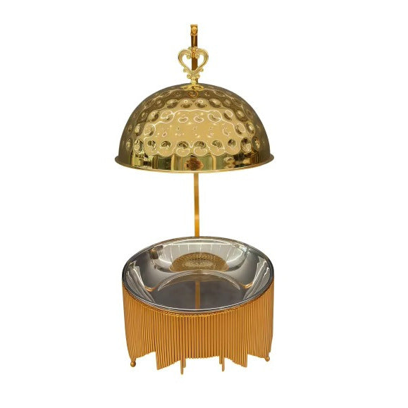 Diamond-shaped golden stainless steel buffet stove 8l hanging buffet stove for hotel restaurants