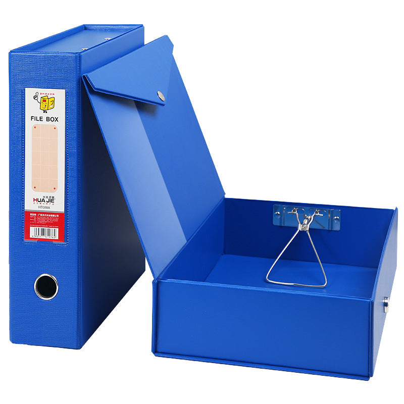 PVC file box with pressure clip A4 file ticket box data cardboard data box stationery office unit storage box