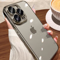 Suitable for iphone 17 pro max electroplated lens film phone case soft apple 15 transparent protective cover anti-fingerprint