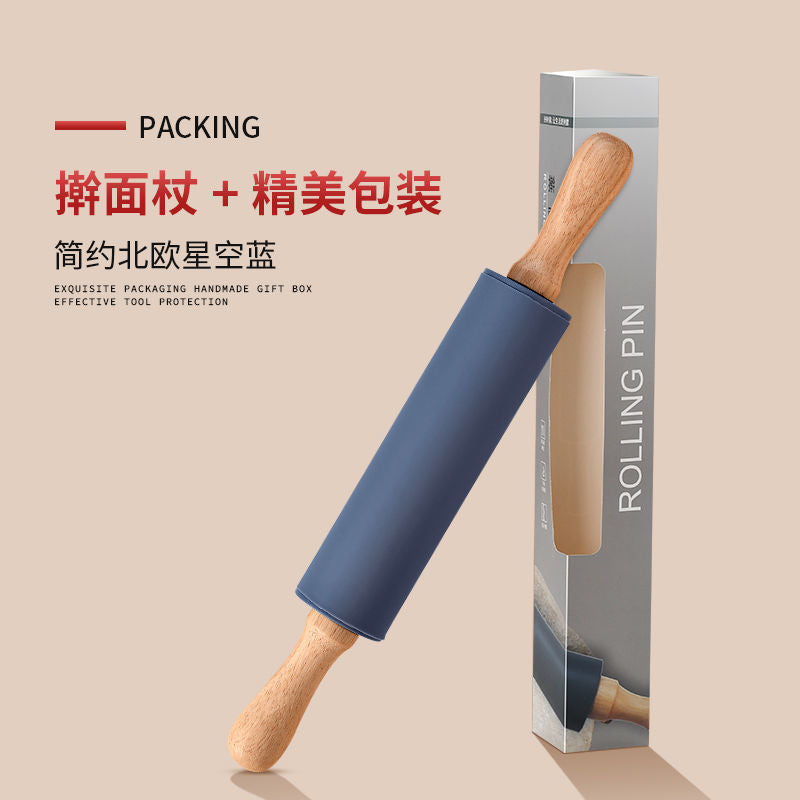 Cross-border silicone pad kneading pad household thickened and panel chopping board plastic food grade baking rolling pin and noodles