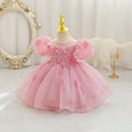 New in stock: girls' floral wedding dress princess gown - perfect for baby's first birthday party!