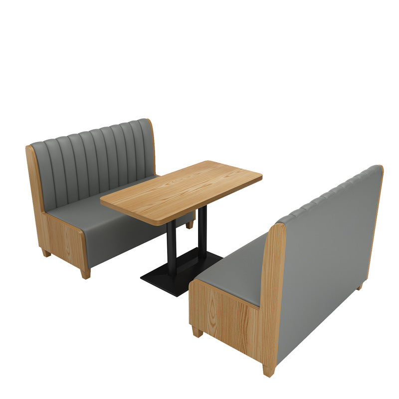 Coffee Western Restaurant Solid Wood Wall Card Seat Sofa Hotel Commercial Catering Hot Pot Milk Tea Shop Table and Chair Combination