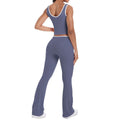 Contrast colorpatchwork nude cross high waist micro flare yoga wear tight quick-drying beautiful back sports suit running fitness wear